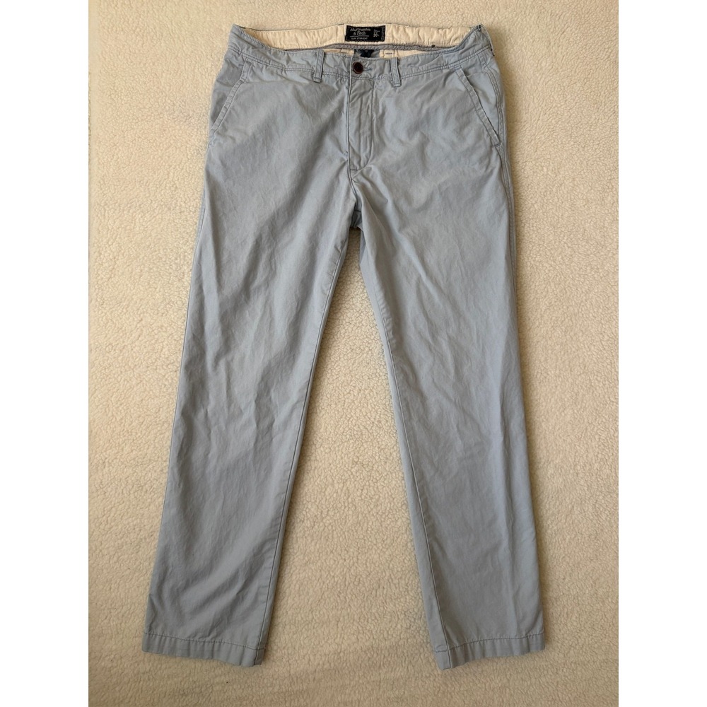 Abercrombie & Fitch Pants Mens 32x30 Blue Slim Straight 100% Cotton Chino Casual